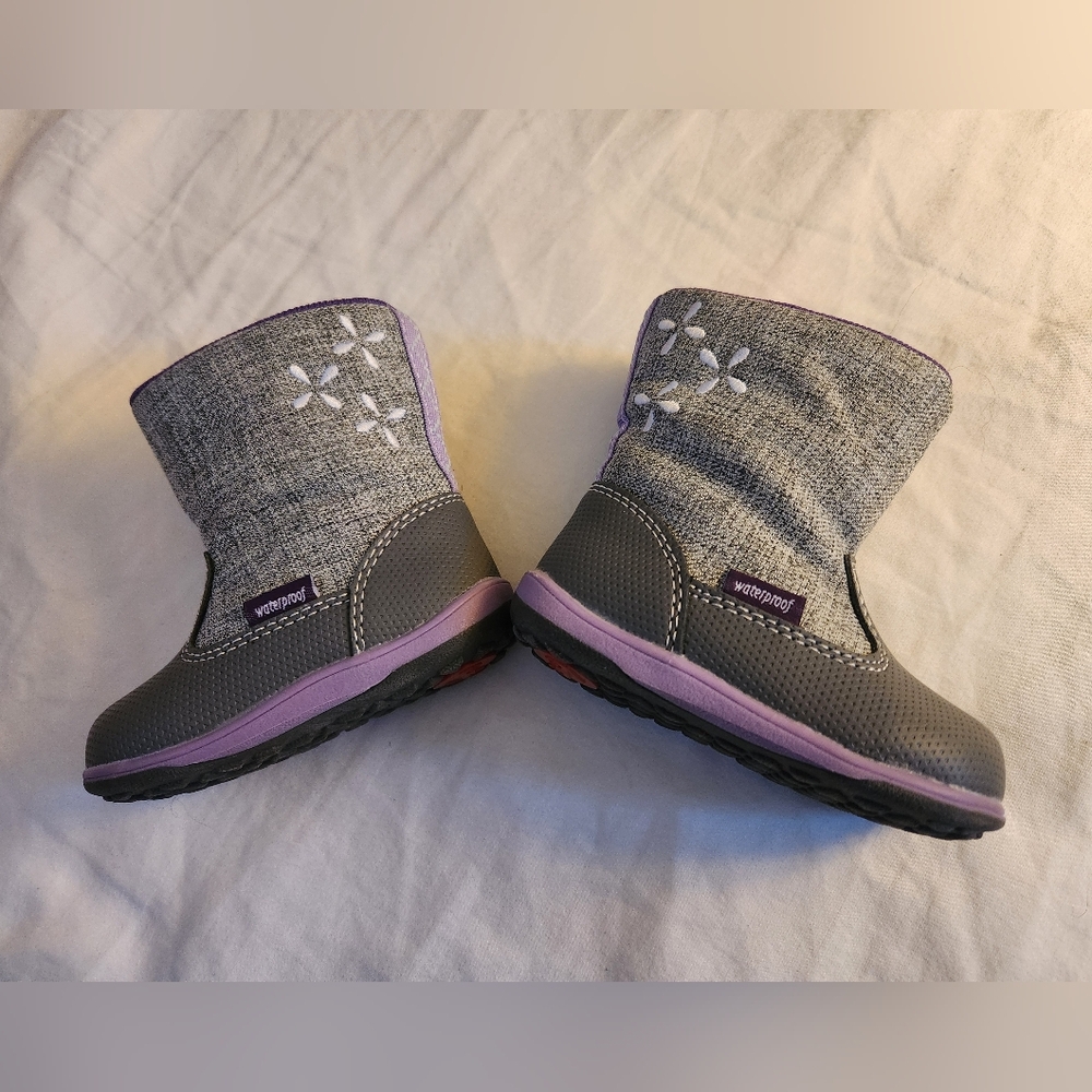 See Kai Run Gray and Purple Boots